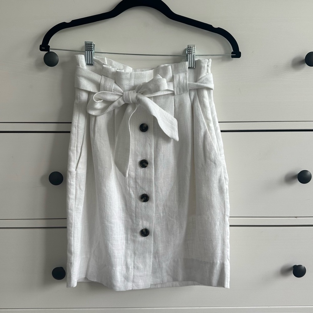 White Button-Down Skirt